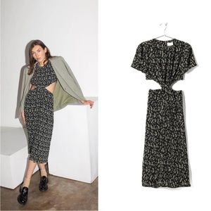 NWT Who What Wear Drew Plissé dress with side cutouts